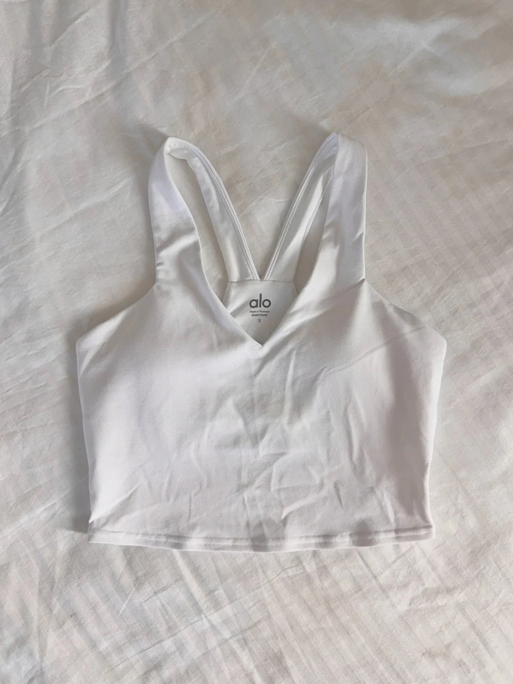 ALO Airbrush Real Bra Tank (White, Size S)